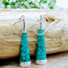 Hepburn and Hughes Turquoise Earrings | Long Cone Earrings |  December Birthstone | Sterling Silver