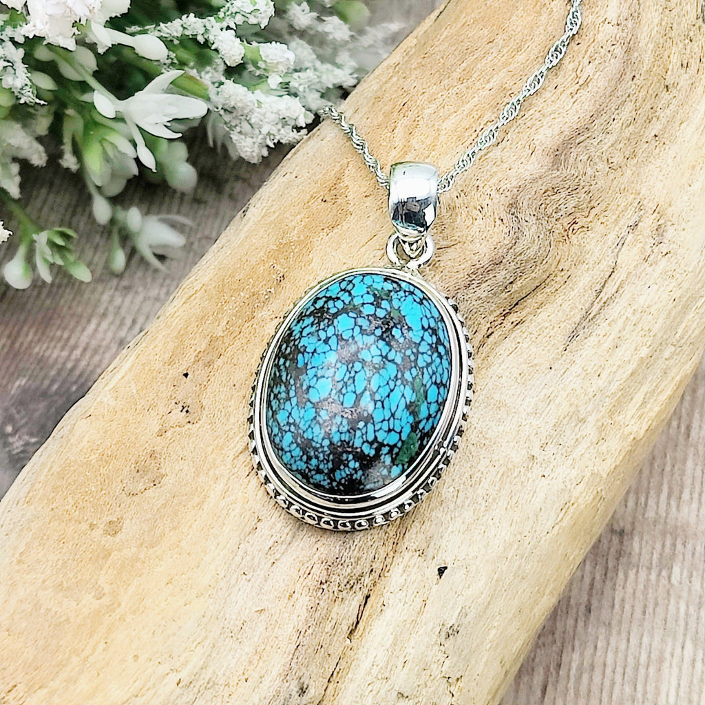 Hepburn and Hughes Turquoise Pendant | December birthstone necklace | Sterling Silver