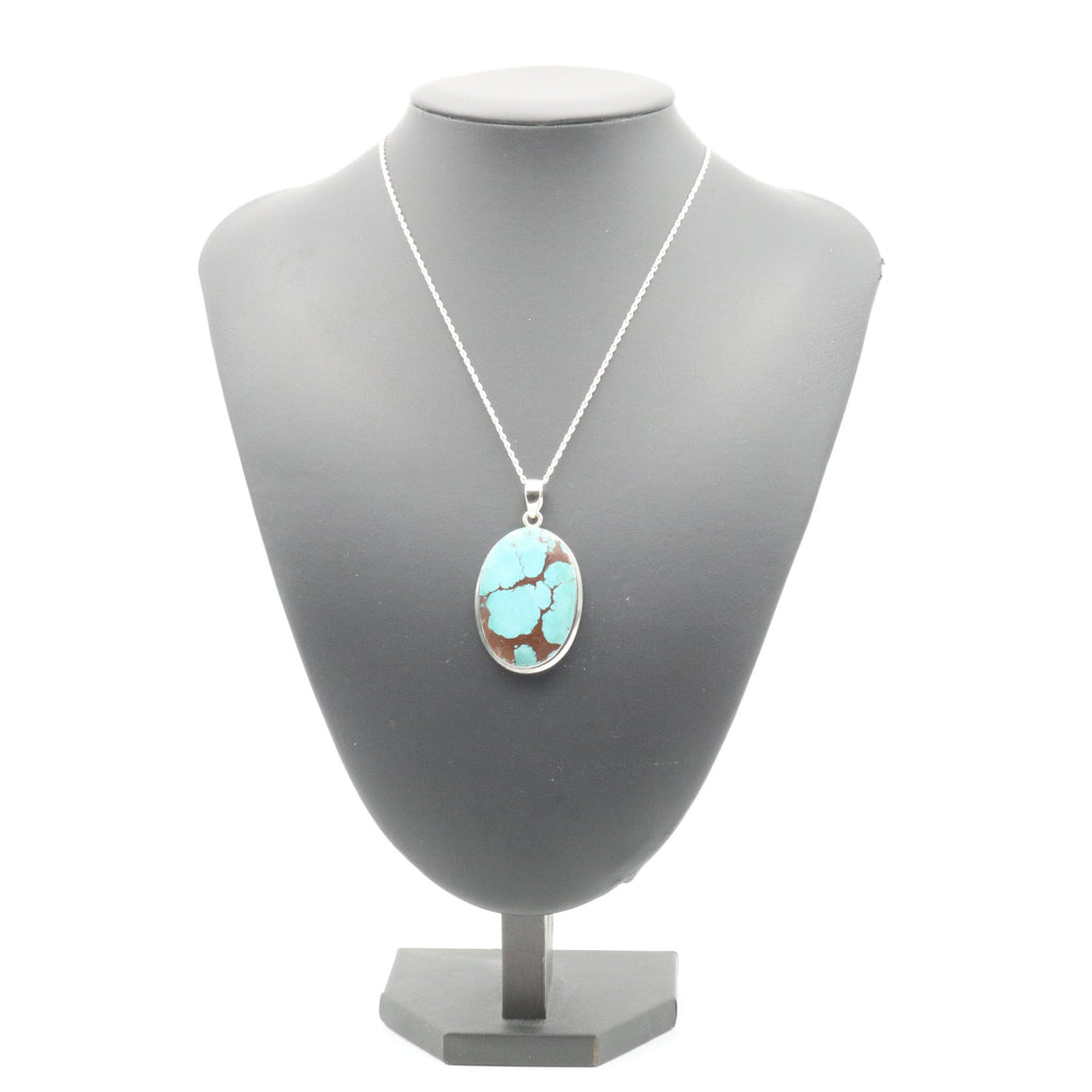 Hepburn and Hughes Turquoise Pendant | Large Oval | Sterling Silver