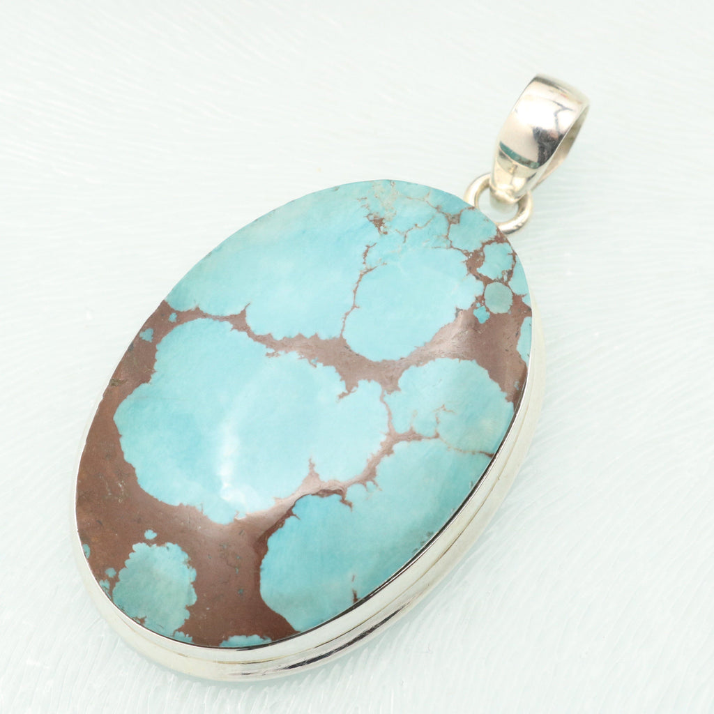 Hepburn and Hughes Turquoise Pendant | Large Oval | Sterling Silver