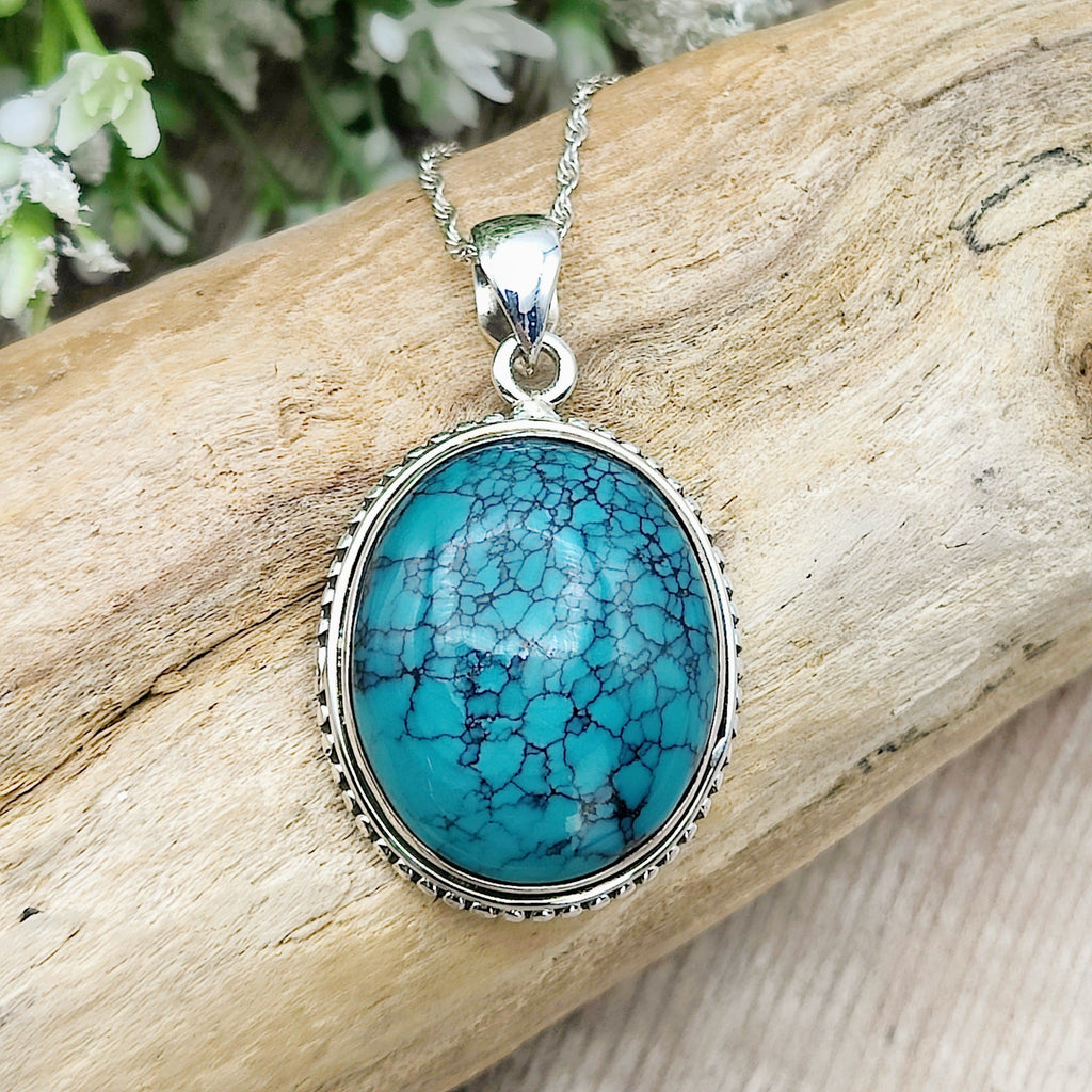 Hepburn and Hughes Turquoise Pendant | Pear Shaped | Sterling Silver