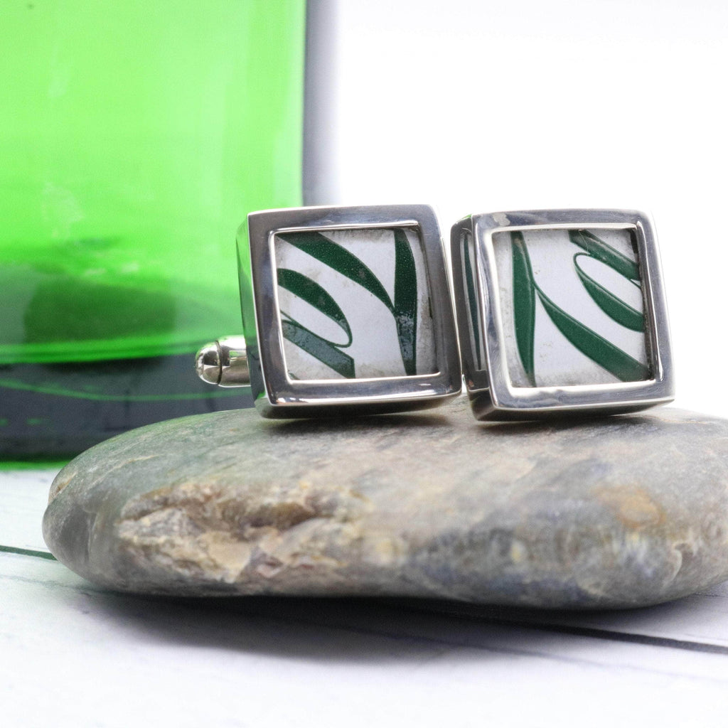 Hepburn and Hughes Up-cycled Gin Bottle Cufflinks in Sterling Silver
