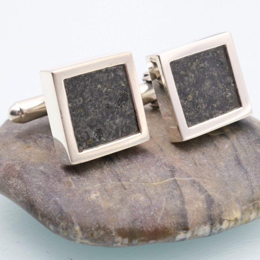 Hepburn and Hughes Volcanic Rock Cufflinks in Sterling Silver